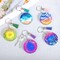 Resin Molds Silicone Keychain, 4 Pcs Round Epoxy Casting Mold for RFID Key Fob/Tracker with 10 Pieces Key Rings